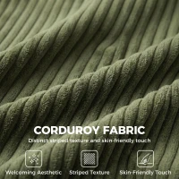 HOMCOM 3 Seater Sofa with Wide Seat, Corduroy Couch with Deep Seat, Spring Cushion, Green(m-6)