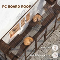PawHut Catio Playground Cat Window Box Outside Enclosure for Multiple Cats w/ Shelves & Bridges, Coffee Brown(m-6)
