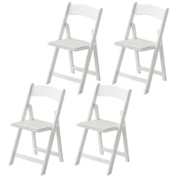 HOMCOM 4 Pack Folding Chairs, Foldable Resin Chair with Padded Seat, Portable Indoor Outdoor Seat for Office Events Dining(m-2)