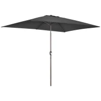 Outsunny 6.5x10ft Patio Umbrella, Rectangle Market Umbrella, Black(m-2)