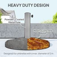 Outsunny 26 lbs Resin Round Patio Umbrella Base, Umbrella Stand Base, Outdoor Umbrella Stand for Outdoor, Lawn, Poolside(m-5)
