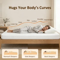 HOMCOM Twin Mattress 6 Inch Memory Foam Mattress in a Box, Pressure Relief & Lumbar Support, CertiPUR-US Certified, Medium Firm(m-5)