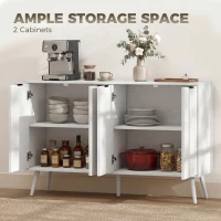 HOMCOM Modern Sideboard and Buffet, Dining Room Cabinet with Adjustable Shelves and 4 Doors, White(m-4)