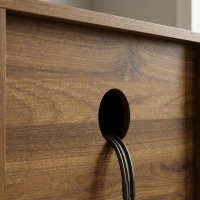 HOMCOM TV Stand for TVs up to 60", Modern Entertainment Center with Curved Sliding Doors and Storage, Brown(m-12)