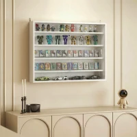 HOMCOM 5-storey Display Cabinet, Shot Glass Display Case, Glass Curio Cabinet with 2 Glass Doors and 4 Adjustable Shelves, White(m-1)