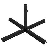 Outsunny Outdoor Universal Cross Brace Stand for Small Offset Umbrella or Large Market Umbrella, Black(m-2)