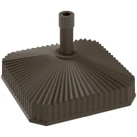 Outsunny Patio Umbrella Base Umbrella Stand, Heavy Duty Outdoor Umbrella Stand Base 17.7" L x 17.7" W x 11.8" H Brown(m-2)