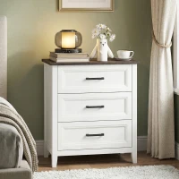 HOMCOM Dresser for Bedroom with 3 Drawers Storage Chest of Drawers for Living Room, Closet, Laundry, Entryway(m-7)