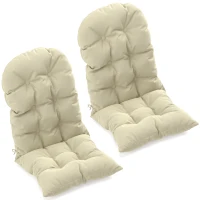 Outsunny Adirondack Chair Cushions Set of 2, Tufted High Back Patio Non-Slip Cushions for Adirondack Chairs, Beige(m-11)