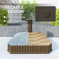 Outsunny Patio Umbrella Base Umbrella Stand, Heavy Duty Outdoor Umbrella Stand Base 17.7" L x 17.7" W x 11.8" H Brown(m-4)