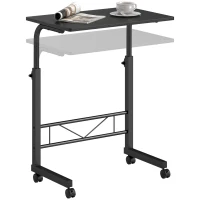 HOMCOM Mobile Standing Desk with Adjustable Height, 23.5 inch Stand Up Desk with Wheels, Black(m-9)