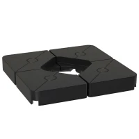 Outsunny Umbrella Weights for Cantilever Parasols, Set of 4 Heavy Duty Parasol Base Weights, Black(m-9)