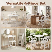 HOMCOM 4 Pack Folding Chairs, Foldable Resin Chair with Padded Seat, Portable Indoor Outdoor Seat for Office Events Dining(m-7)