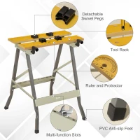DURHAND Foldable Work Bench w/ 4 Adjustable Clamps, Carpenter Saw Table(m-6)