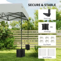 Outsunny 10 x 20 ft Pop Up Canopy Tent, Heavy Duty UPF50+ Outdoor Portable Instant Canopy Shelter with Wheeled Bag, White(m-11)