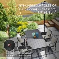 Outsunny Round Umbrella Base with Wheels, Cement-Filled 55 lbs Parasol Stand, Black - Great for Garden and Patio(m-4)