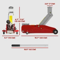 HOMCOM Low Profile Jack, Hydraulic Racing Floor Jack, 4.7"-11.8" Lifting Range, 2 Ton (4,000 lb) Capacity, Red(m-4)