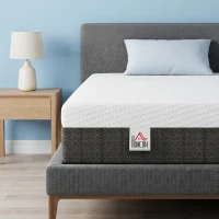 HOMCOM 10 Inch Queen Mattress in a Box, Pressure Relief & Lumbar Support, CertiPUR-US Certified, Medium Firm(m-8)