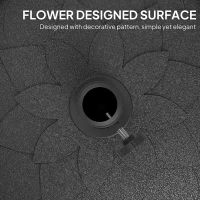 Outsunny Round Patio Umbrella Base, 26 lbs Resin Umbrella Stand Base, Heavy Duty Patio Umbrella Holder, Black(m-6)