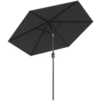 Outsunny Patio Sun Umbrella, Outdoor Parasol with 6 Ribs, Black(m-9)