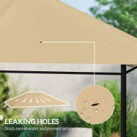 Outsunny 10' x 13' Gazebo Replacement Canopy Cover, Gazebo Roof Replacement (TOP COVER ONLY), Khaki(m-7)