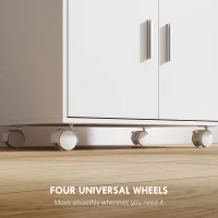 HOMCOM Microwave Cart with Wheels, Microwave Stand with Worktop, Open Shelves and Drawer, Storage Cabinet, White(m-6)
