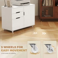 HOMCOM Filing Cabinet with File Drawer File Cabinet with Adjustable Shelf and 3 Drawers White(m-6)