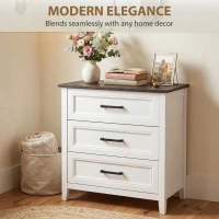 HOMCOM Dresser for Bedroom with 3 Drawers Storage Chest of Drawers for Living Room, Closet, Laundry, Entryway(m-6)