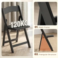 HOMCOM 4 Pack Folding Chairs, Foldable Resin Chair with Padded Seat, Portable Indoor Outdoor Seat for Office Events Dining(m-4)