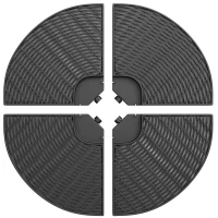 Outsunny 4PCs Cantilever Umbrella Base Weights for Offset Banana Parasol, Wicker Effect HDPE Water or Sand Filled Patio Umbrella Weights with Built-in Handles, Black(m-11)