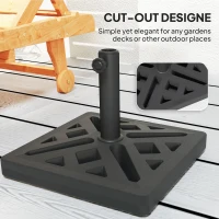 Outsunny Umbrella Base, 33lbs HDPE Outdoor Umbrella Stand Parasol Stand with Cut-Out Design(m-6)