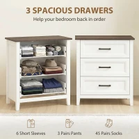 HOMCOM Dresser for Bedroom with 3 Drawers Storage Chest of Drawers for Living Room, Closet, Laundry, Entryway(m-4)