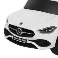 Qaba 3 in 1 Toddler Push Car Licensed Mercedes-Benz with Push Handle, Canopy, Guardrails, Horn, Music for 18-36 Months, White(m-10)