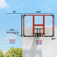 Soozier Wall Mounted Basketball Hoop with Shatter-Resistant Backboard, Solid Rim and All-Weather Net for Indoor and Outdoor Use(m-3)