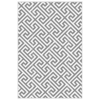 Outsunny Reversible Outdoor RV Rug, Patio Floor Mat, 5' x 8' Plastic Straw Rug for Backyard, Deck, Beach, Camping, Grey & White(m-13)