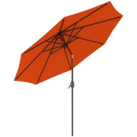 Outsunny 10' x 8' Round Market Umbrella, Patio Umbrella with Crank Handle and Tilt, Outdoor Parasol for Garden, Orange(m-9)