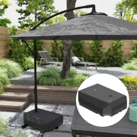 Outsunny Umbrella Base Plastic Umbrella Stand for Cantilever Umbrella with Wheels, Heavy Duty Umbrella Stand, Water/Sand Filled(m-8)