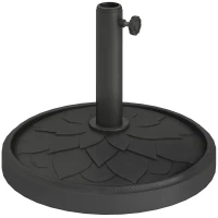 Outsunny Round Patio Umbrella Base, 26 lbs Resin Umbrella Stand Base, Heavy Duty Patio Umbrella Holder, Black(m-9)