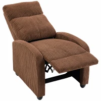 HOMCOM Corduroy Home Theater Seating, Push Back Recliner Chair with Padded Seat for Living Room, Brown(m-2)