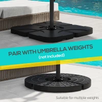 Outsunny Outdoor Universal Cross Brace Stand for Small Offset Umbrella or Large Market Umbrella, Black(m-5)
