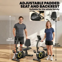 Soozier Recumbent Exercise Bike for Home, Stationary Bike with Bluetooth, App Connectivity, Quiet 8-Level Magnetic Resistance(m-7)