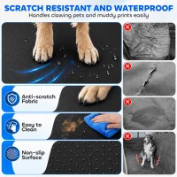 PawHut Dog Car Seat Cover for Back Seat, Hard Bottom Back Seat Extender, Waterproof Dog Hammock for Car & SUV, 58"L, Black(m-5)