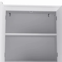 HOMCOM Freestanding Bathroom Cabinet, Tall Bathroom Cabinet with Hidden Storage and Adjustable Shelves, Living Room, White(m-12)