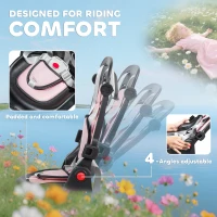 Qaba 6 in 1 Kids Tricycle with Adjustable Push Handle, Removable Canopy, Reversible Seat, for 1-5 Years, Pink(m-6)