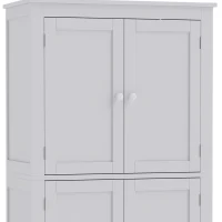 HOMCOM Freestanding Bathroom Cabinet, Tall Bathroom Cabinet with Hidden Storage and Adjustable Shelves, Living Room, White(m-9)