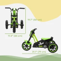 Qaba Kids Tricycle, Toddler Trike with Pedal for Indoor Outdoor Use, 3 Wheel Trike for Ages 18 to 36 Months Boys Girls, Green(m-3)