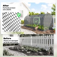 Outsunny 8' x 4' Crop Cage, Garden Plant Protector, with 2 Zippered Doors and 6 Ground Stakes, for Garden, Yard, Lawn, Black(m-4)