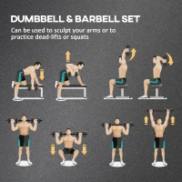 Soozier 33lbs 2-in-1 Adjustable Dumbbells Weight Set, Dumbbell Hand Weights Barbell for Body Fitness, Lifting Training for Home, Office, Gym, Black and Red(m-4)