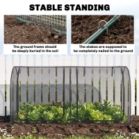 Outsunny 8' x 4' Crop Cage, Garden Plant Protector, with 2 Zippered Doors and 6 Ground Stakes, for Garden, Yard, Lawn, Black(m-7)