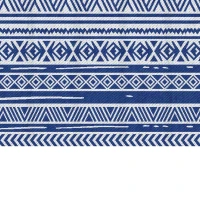 Outsunny Reversible Outdoor Rug, Patio Floor Mat, 6'x9' Plastic Straw Rug for Backyard Deck, Beach, Camping, Dark Blue and White(m-11)